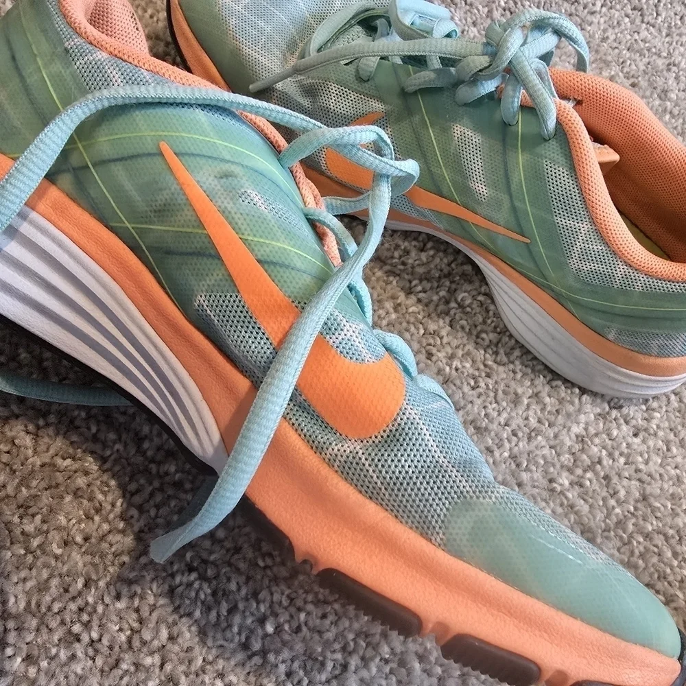 Nike Teal and Orange Athletic Shoes